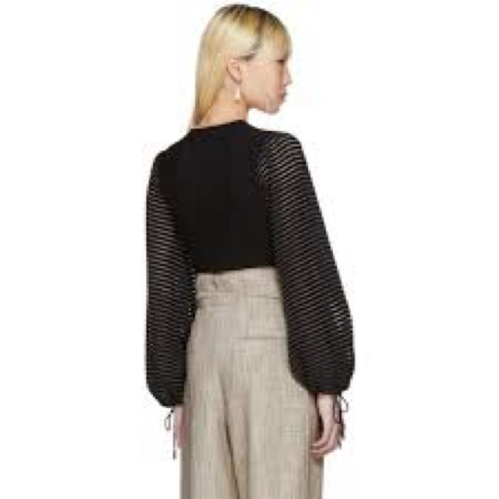 Roksanda Ilincic Black Top with Striped Sleeves